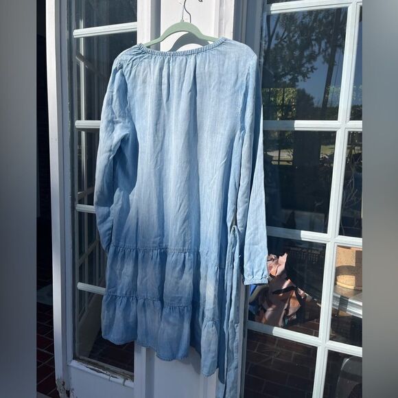 Anthropologie Cloth and Stone Tiered Tencel Chambray Dress NWT - Picture 8 of 12